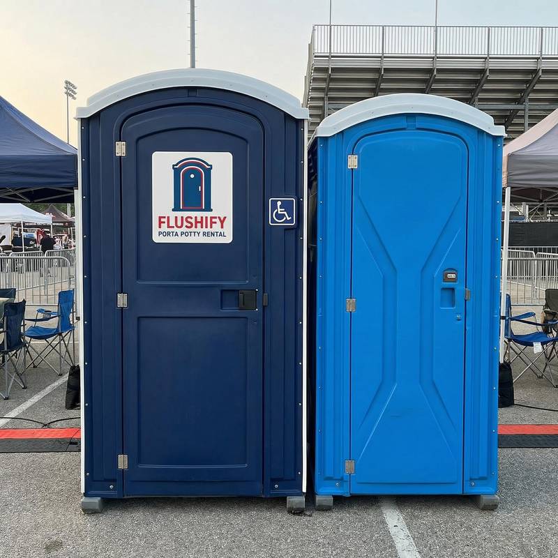 Navy standard unit and blue ADA unit side by side at a stadium event